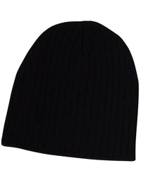 Premium Acrylic Knit Beanie with Classic Cable Row Design thumbnail 1 acrylic knit beanie with cable row feature - madhats.com.au