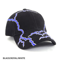 Lightning Pattern Embroidered 6-Panel Cotton Cap thumbnail 4