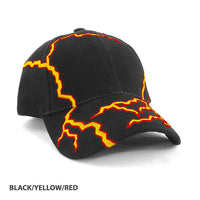 Lightning Pattern Embroidered 6-Panel Cotton Cap thumbnail 3