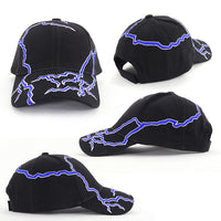 Lightning Pattern Embroidered 6-Panel Cotton Cap thumbnail 2