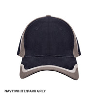 Ascent Structured 6-Panel Cap with Adjustable Hook & Loop Fastener thumbnail 6 ascent - madhats.com.au