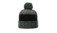 Heather Beanie with Ribbed Cuff and Colorful Pom thumbnail 1