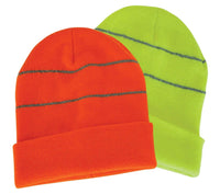 Reflective Trim Beanie in Fluoro Orange & Yellow thumbnail 1 wool beanies