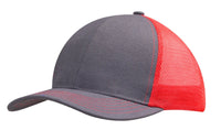 Brushed Cotton Mesh Back 6-Panel Trucker Cap with Pre-Curved Peak thumbnail 8