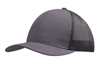 Brushed Cotton Mesh Back 6-Panel Trucker Cap with Pre-Curved Peak thumbnail 9