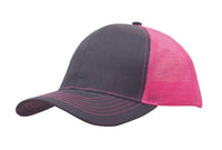 Brushed Cotton Mesh Back 6-Panel Trucker Cap with Pre-Curved Peak thumbnail 4