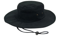 Brushed Heavy Cotton Wide Brim Hat with Adjustable Chin Strap thumbnail 1