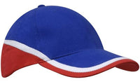Brushed Heavy Cotton Tri-Coloured Structured Cap with Pre-Curved Peak thumbnail 6