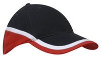 Brushed Heavy Cotton Tri-Coloured Structured Cap with Pre-Curved Peak thumbnail 4
