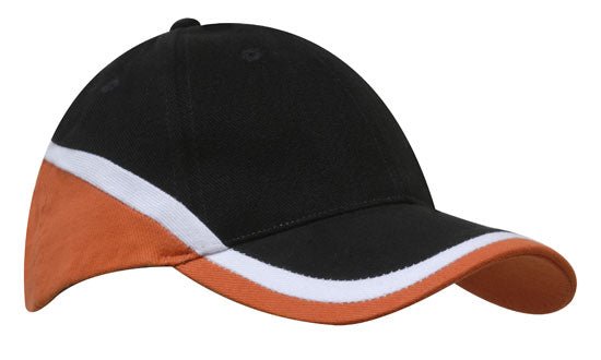 Brushed Heavy Cotton Tri-Coloured Structured Cap with Pre-Curved Peak