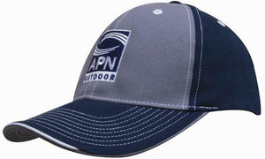 
            
                Load image into Gallery viewer, Brushed Heavy Cotton Two Tone Cap with Contrasting Stitching and Open Lip Sandwich - madhats.com.au
            
        