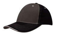 Brushed Heavy Cotton Two Tone Cap with Contrasting Stitching and Open Lip Sandwich thumbnail 1