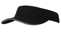 Brushed Heavy Cotton Visor with Adjustable Sandwich Strap thumbnail 3
