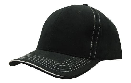 Brushed Heavy Cotton with Contrasting Stitching and Open Lip Sandwich - madhats.com.au