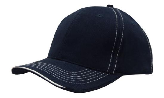 Brushed Heavy Cotton with Contrasting Stitching and Open Lip Sandwich - madhats.com.au