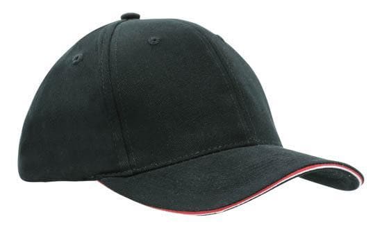 Brushed Heavy Cotton 6-Panel Low Profile Cap with Double Sandwich Peak