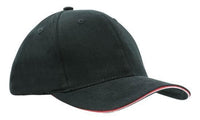 Brushed Heavy Cotton 6-Panel Low Profile Cap with Double Sandwich Peak thumbnail 1