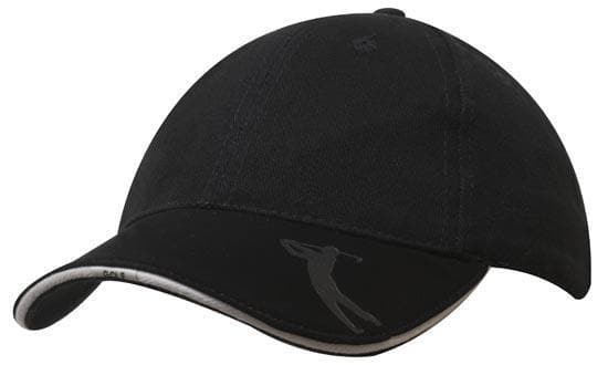 Brushed Heavy Cotton 6-Panel Cap with Embossed PU Peak