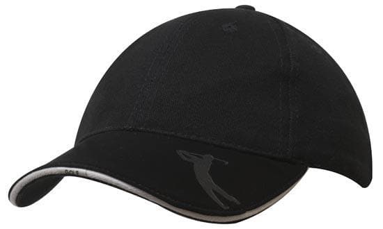 Brushed Heavy Cotton with Embossed Pu Peak - madhats.com.au