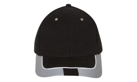 Brushed Heavy Cotton with Reflective Trim & Tab on Peak - madhats.com.au