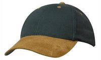 Brushed Heavy Cotton Cap with Suede Peak - Structured 6 Panel thumbnail 5