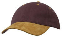 Brushed Heavy Cotton Cap with Suede Peak - Structured 6 Panel thumbnail 6