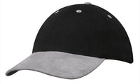 Brushed Heavy Cotton Cap with Suede Peak - Structured 6 Panel thumbnail 3