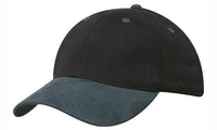 Brushed Heavy Cotton Cap with Suede Peak - Structured 6 Panel thumbnail 2