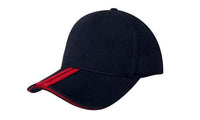 Brushed Heavy Cotton Cap with Two Striped Peak and Sandwich Detail thumbnail 8