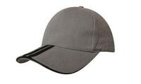 Brushed Heavy Cotton Cap with Two Striped Peak and Sandwich Detail thumbnail 6