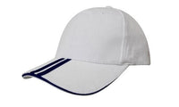 Brushed Heavy Cotton Cap with Two Striped Peak and Sandwich Detail thumbnail 15
