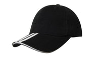 Brushed Heavy Cotton Cap with Two Striped Peak and Sandwich Detail thumbnail 4