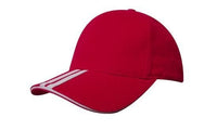 Brushed Heavy Cotton Cap with Two Striped Peak and Sandwich Detail thumbnail 11