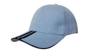 
            
                Load image into Gallery viewer, Brushed Heavy Cotton with Two Striped Peak and Sandwich - madhats.com.au
            
        