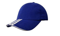 Brushed Heavy Cotton Cap with Two Striped Peak and Sandwich Detail thumbnail 12