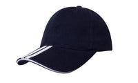 Brushed Heavy Cotton Cap with Two Striped Peak and Sandwich Detail thumbnail 9