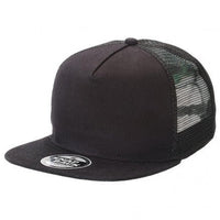 Chino Flat Peak Trucker Hat with Nylon Mesh Panels thumbnail 5