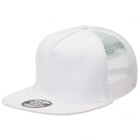 Chino Flat Peak Trucker Hat with Nylon Mesh Panels thumbnail 1