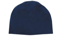 Classic Rolled Down Cotton Beanie in Black & Navy thumbnail 2