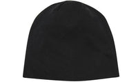 Classic Rolled Down Cotton Beanie in Black & Navy thumbnail 1
