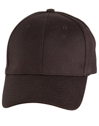 Cotton Fitted Cap with Pre-Curved Peak in Black, Navy, Royal thumbnail 3 cotton fitted cap - madhats.com.au