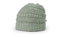 Speckled Knit Beanie with Textured Horizontal Bands thumbnail 4