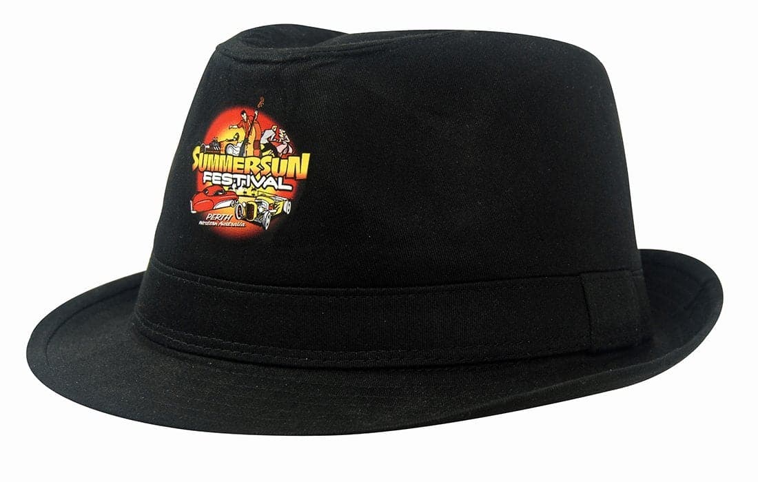 Fedora Cotton Twill Hat in Black with Comfort Fit