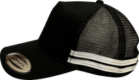 Flex Low Profile Twin Stripe Trucker Cap - Multiple Colors thumbnail 2 flex low profile twin stripe trucker cap - madhats.com.au