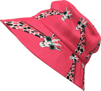 Gigi Giraffe Pink Twill Fabric Bucket Hat with Wide Brim thumbnail 2