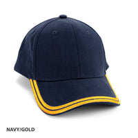 Double Piping Cap with Pre-Curved Brim and Adjustable Strap thumbnail 2 hbc double piping cap - madhats.com.au