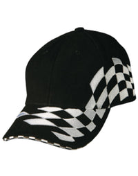 Contrast Check & Sandwich Cap with Adjustable Strap thumbnail 2 h/b/c embroidery check racing - madhats.com.au