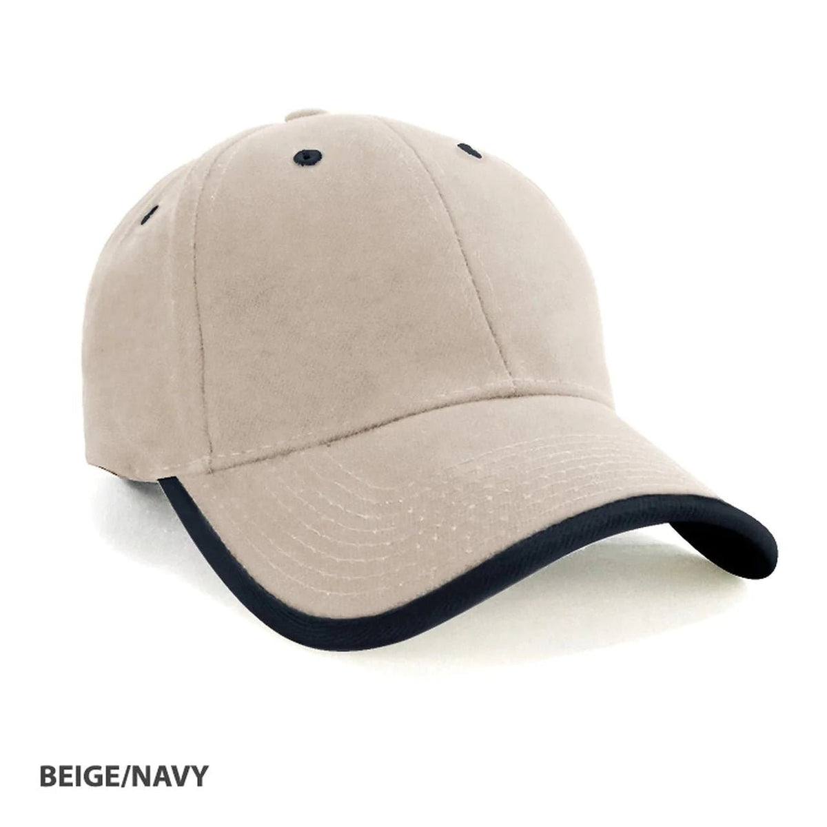 HBC Wrap Over Cap with Adjustable Strap in Beige/Navy & Navy/Beige