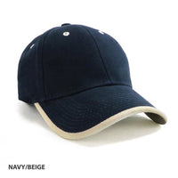 HBC Wrap Over Cap with Adjustable Strap in Beige/Navy & Navy/Beige thumbnail 2 hbc wrap over cap - madhats.com.au
