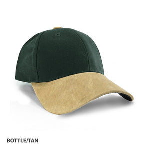 Heavy Brushed Cotton Suede Peak Cap - madhats.com.au